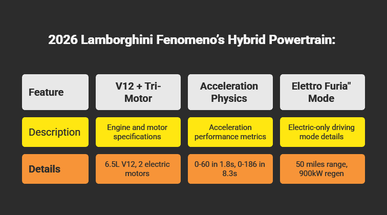 2026 Lamborghini Fenomeno’s Hybrid Powertrain